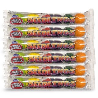 Seedling Individually Wrapped Candy Tubes, 6 Packs (6 Pieces Per Pack) Assorted Chewy Bubble Gum Candy