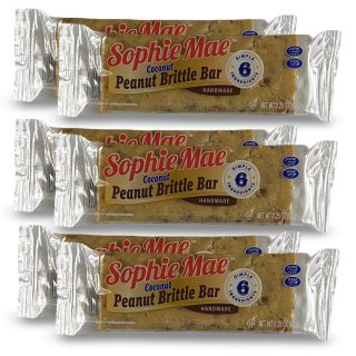 Sophie Mae Coconut Peanut Brittle Bars, 6 Count (2.25 oz Each) Made with 6 Simple Ingredients
