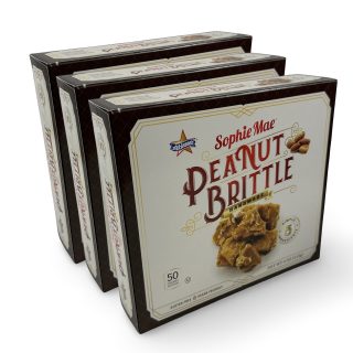 Sophie Mae Handmade Peanut Brittle, Nostalgic Candy, Giftable 4 Oz, 3 Boxes