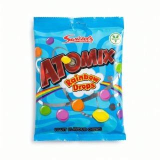 Swizzels UK Imported Candy | Atomix Rainbow Drops 110g Bag