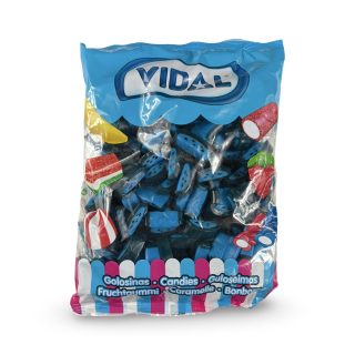Vidal Imported 1 Kg Bags (2.2 Lbs) Swedish Scandinavian Candy | Blue Raspberry Licorice Slices