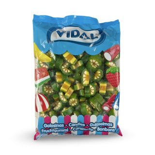 Vidal Imported 1 Kg Bags (2.2 Lbs) Swedish Scandinavian Candy | Lemon Lime Licorice Slices