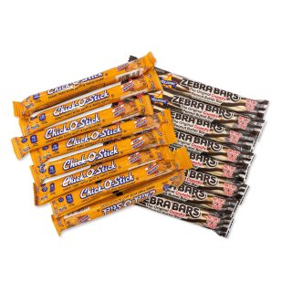 Zebra Bars The Orginal Crunchy Peanut Butter Bars | Sweet & Salty Nostalgic Candy | .7 oz Bars,  Zebra Bar  & Chick-O-Stick | 16 Pack Combo