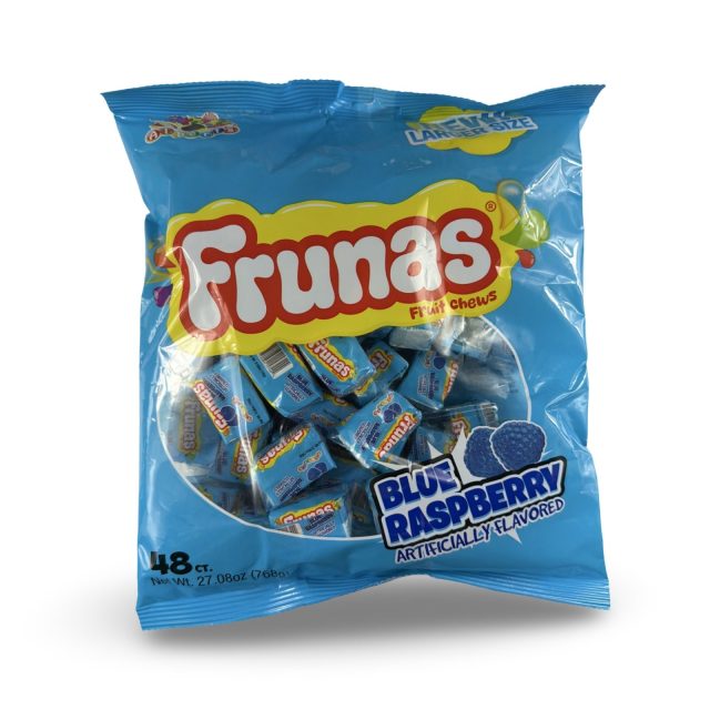 Albert's Frunas Traditional Chewy Fruity Candy – Full Size Bag | Blue Raspberry