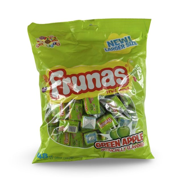 Albert's Frunas Traditional Chewy Fruity Candy – Full Size Bag | Green Apple