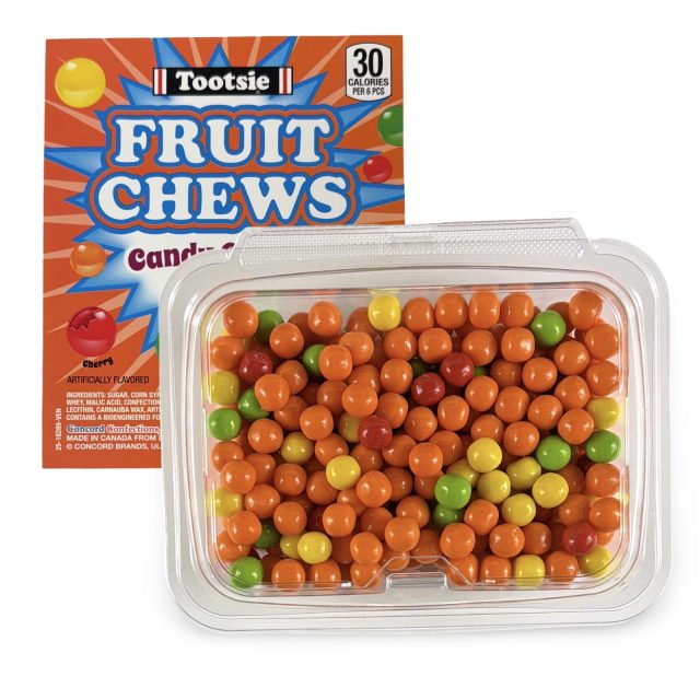 Assorted Tootsie Candy Coated Fruit Chews Including Cherry, Orange, Lime, and Lemon, 1 lb. Tub