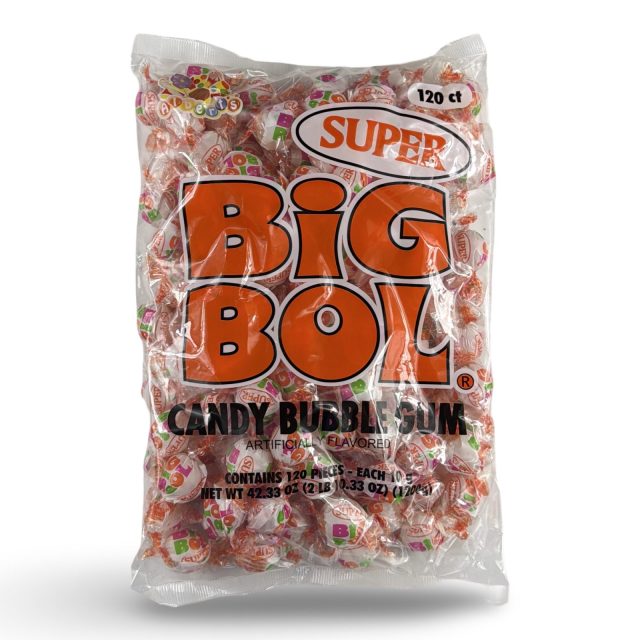 Big Bol Chewy Classic Candy Bubble Gum, Over 3 lbs, 120 Count Bag
