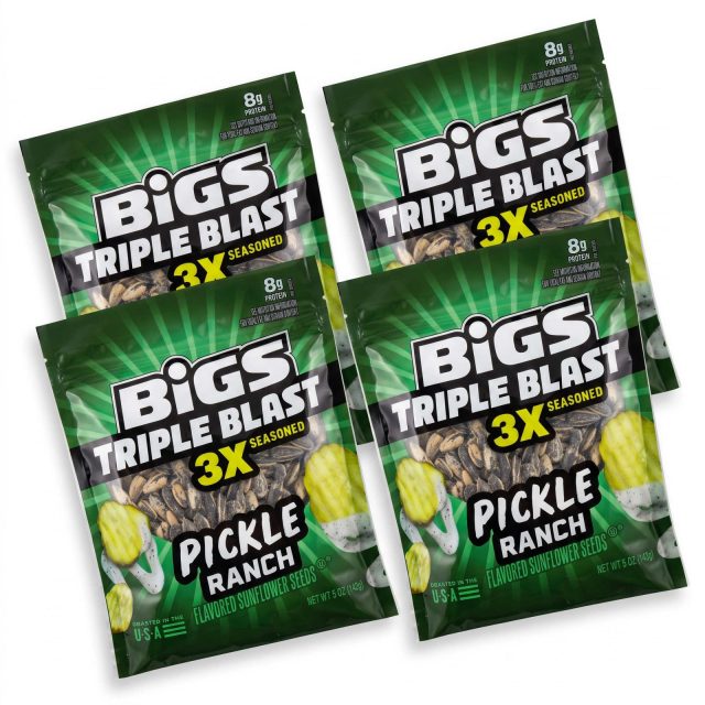 BIGS Triple Blast 3X Seasoned Sunflower Seeds 4 Pack | Pickle Ranch