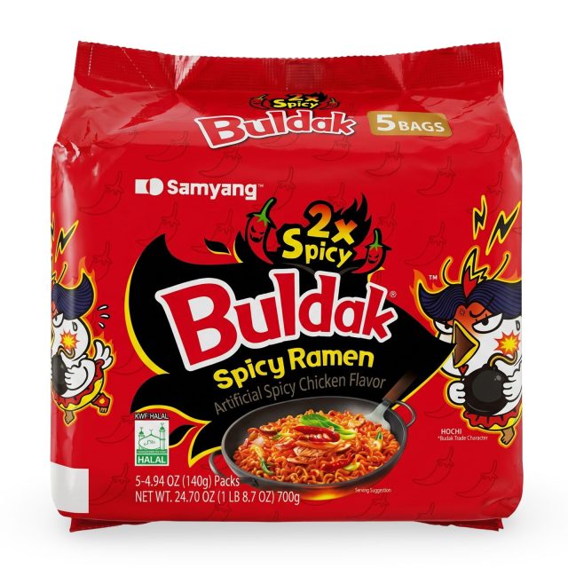 Buldak Spicy Chicken Ramen Korean Instant Noodles, 5 Pack | 2x Spicy