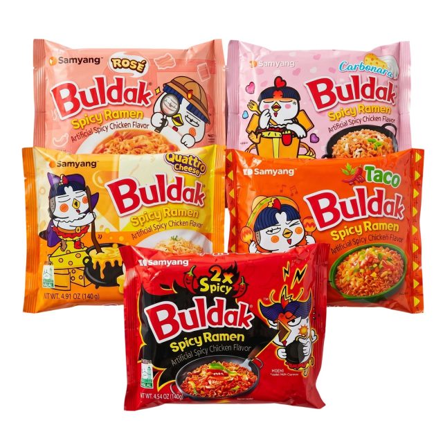 Buldak Spicy Chicken Ramen Variety Pack 5 Pack Korean Instant Noodles Sampler