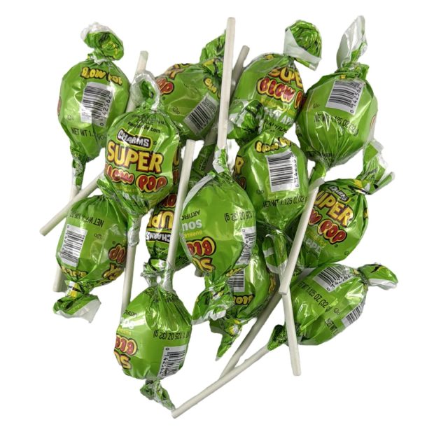 Charms Classic Candy Favorites – Super BlowPops, Approx. 13 Lollipops | Green Apple