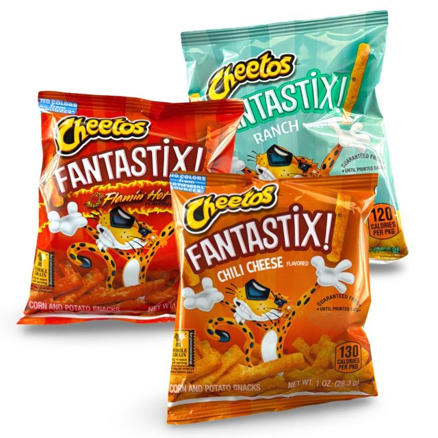 Cheetos Fantastix Crunchy School Snacks Bulk Pack, 24 Count | Flamin' Hot, Ranch and Chili Cheese
