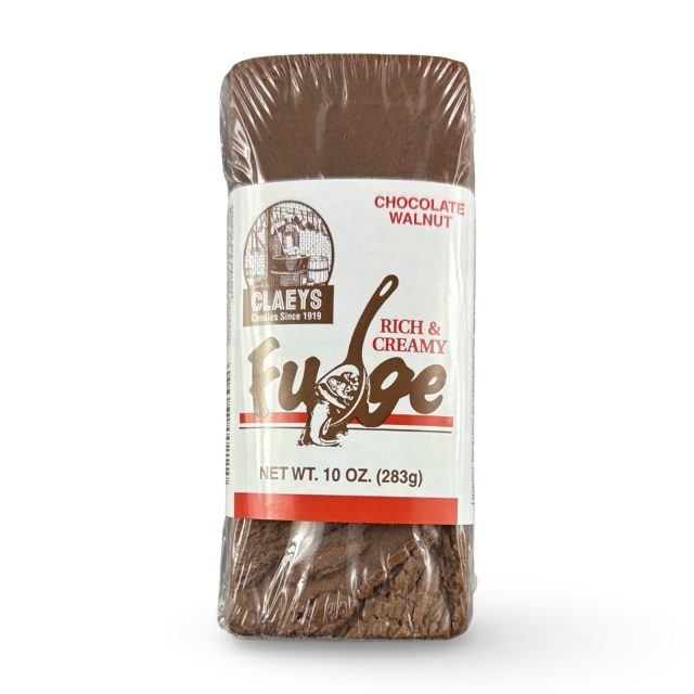 Claeys Rich & Creamy Fudge – Huge 10 oz Brick | Chocolate Walnut