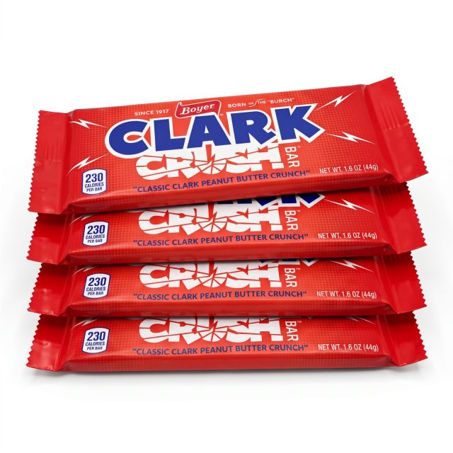 Clark Crush Bar Candy, 4 Pack, Chocolate Peanut Butter Crunch Bar, Retro Candy Returns After Nearly 50 Years