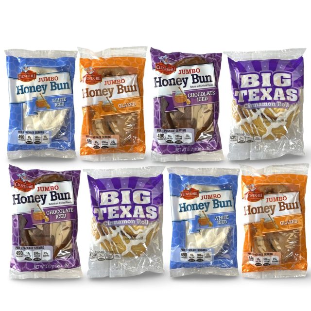 Cloverhill Bakery Ultimate Honey Bun Variety Pack | Big Texas, Chocolate, Iced and Glazed | 8 Count