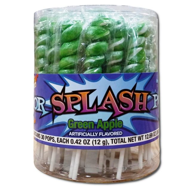 Color Splash Pops | .42 Ounce | Green Apple | 30 Count Tub