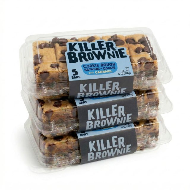 Killer Brownie Cookie Dough Brownie Bars 15 Count, 3 Pack (5 Bars Each) Gourmet Dessert