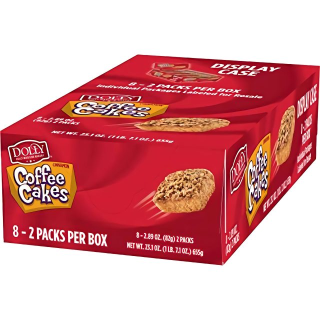 Dolly Madison Coffee Cakes, 2.89 oz Twin Packs, 8 Count Boxes, Pack of 2 (32 Total Coffee Cakes)