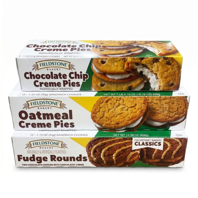 Fieldstone Bakery Variety Pack, Cream Pies | Chocolate Chip, Oatmeal & Fudge Round