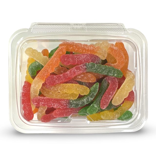 Fruity Flavorful Colorful Nostalgic Gummy Large Sour Worms Candy,  1 Lb. Tub