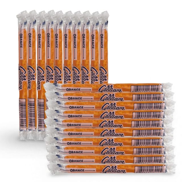 Gilliam Nostalgic Candy Sticks – Classic Retro Sweet Treats | Orange Flavor, 20 Count
