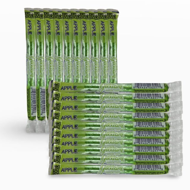Gilliam Nostalgic Candy Sticks – Classic Retro Sweet Treats | Sour Green Apple Flavor, 20 Count