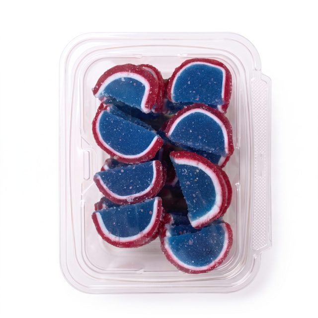Gourmet Agar Jelly Fruit Slices, 1 lb Tub, Full Size, 20+ Fruit Flavors | Blue Raspberry