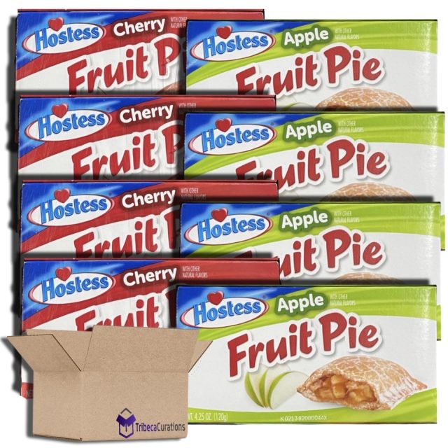 Hostess Cherry and Apple Fruit Pie Combo, 4.25 Ounce, 8 Count