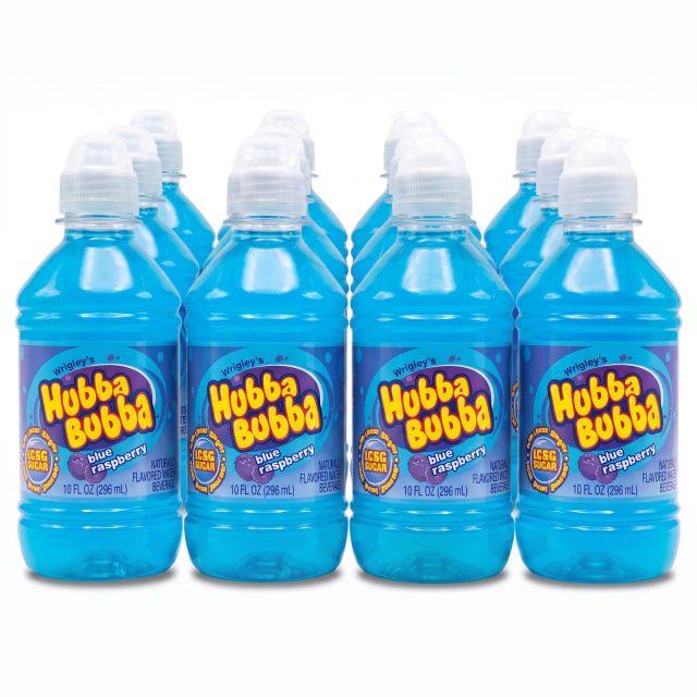 Hubba Bubba After-School Drinks, 10 oz Bottles | Blue Raspberry (12 Bottles)