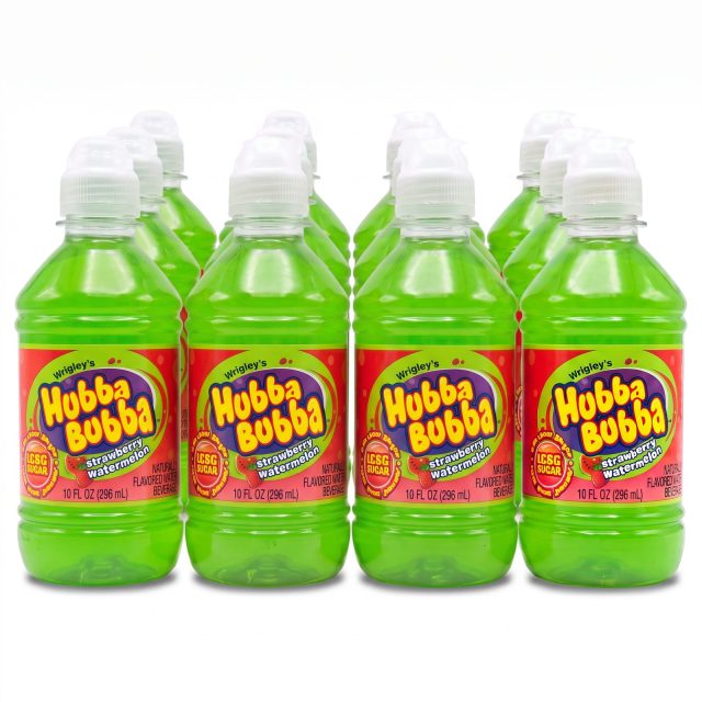 Hubba Bubba After-School Drinks, 10 oz Bottles | Strawberry Watermelon (12 Bottles)