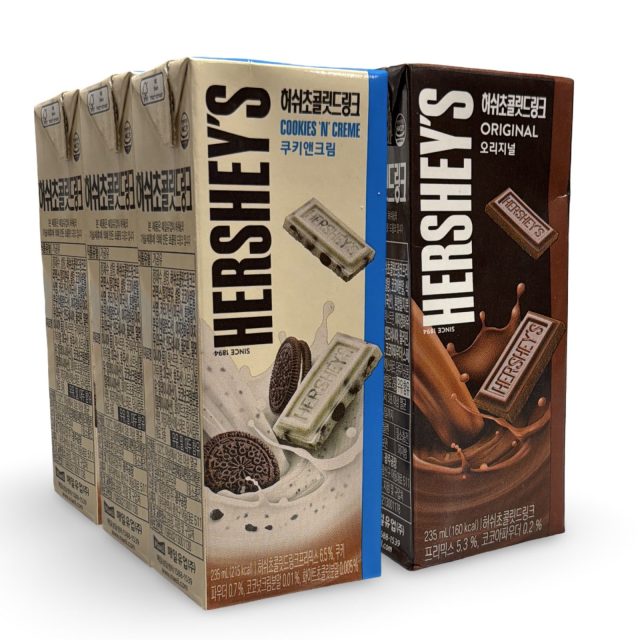 Imported Hershey's Chocolate Milk Drinks 6 Pack, Combo Original Chocolate and Cookies N' Cream Milk