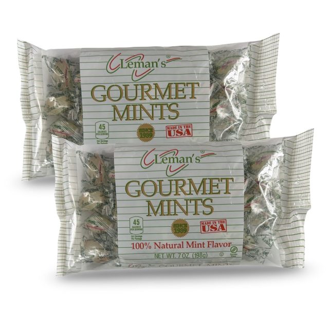 Leman's Gourmet Mints – Made in USA with 100% Natural Mint Flavor | 7 oz Bags (2 Pack)