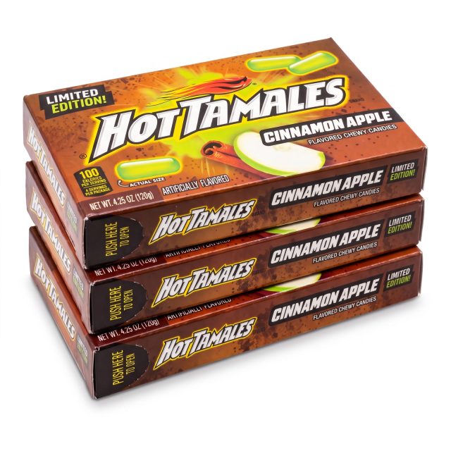 Limited Edition Hot Tamales Chewy Candy, 3 Pack Theater Boxes | Cinnamon Apple