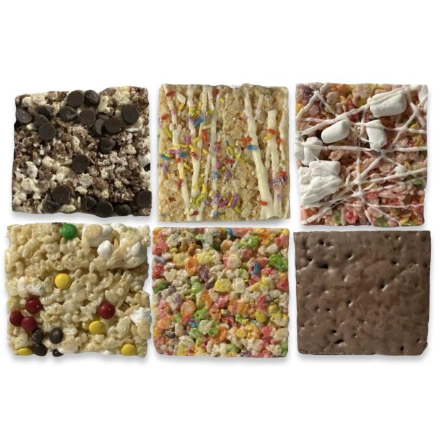 Marshmallow Crispy Treat Bars, Birthday Cake | 6 Pack