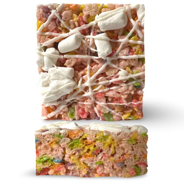 Marshmallow Crispy Treat Bars, Unicorn Drizzle | 6 Pack