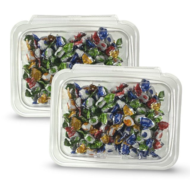 Mixed Flavor Delicate Mini Fruit Drops Nostalgic Grandma Candy | Cherry, Green Apple, Blackberry and Peach | 2 Bulk 8 Oz Tubs (1 Lb Total)