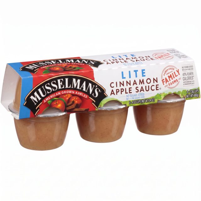 Musselman's Applesauce Cups | 1 Pack (6 Lite Cinnamon Cups) 4 oz