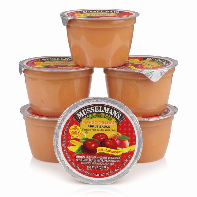 Musselman's Applesauce Cups | 6 x Unsweetened Mango Orange  Cups 4.5 oz