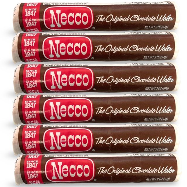 Necco Chocolate Wafer Rolls, Nostalgic Candy, 6 Pack