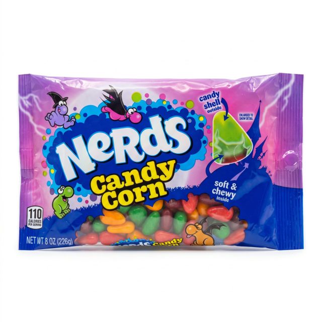 NERDS Candy Corn, 8 oz Bag, 6 Dual-Flavored Fruity Combinations, Crunchy Candy Shell with Soft & Chewy Center, Halloween Candy