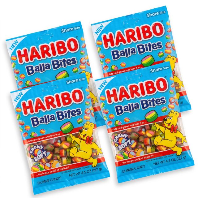 NEW Balla Bites Gummy Candy, Chewy & Soft, 4 Pack, 4.5 oz Share Size Bags