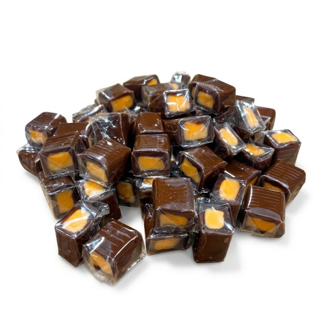 Nostalgic Limited-Batch Caramel Squares, 1 lb Container | Chocolate Orange