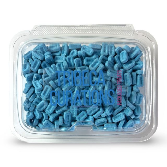 Pez Nostalgic Sour Blue Raspberry Candy Fruit Tablets Unwrapped, 1 Lb Tub