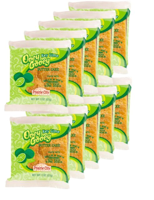 Prairie City Bakery Ooey Gooey Butter Cake Individually Wrapped 2 Ounce Snack Cakes Pack of 10 (Key Lime)
