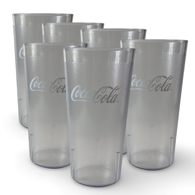 Retro Casual Restaurant Tumblers – 6 Pack | Cola, 22 Ounce