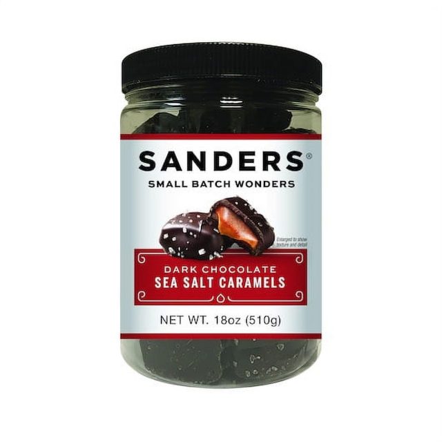 Sanders Dark Chocolate Sea Salt Caramel Thins - 18 oz. Tub