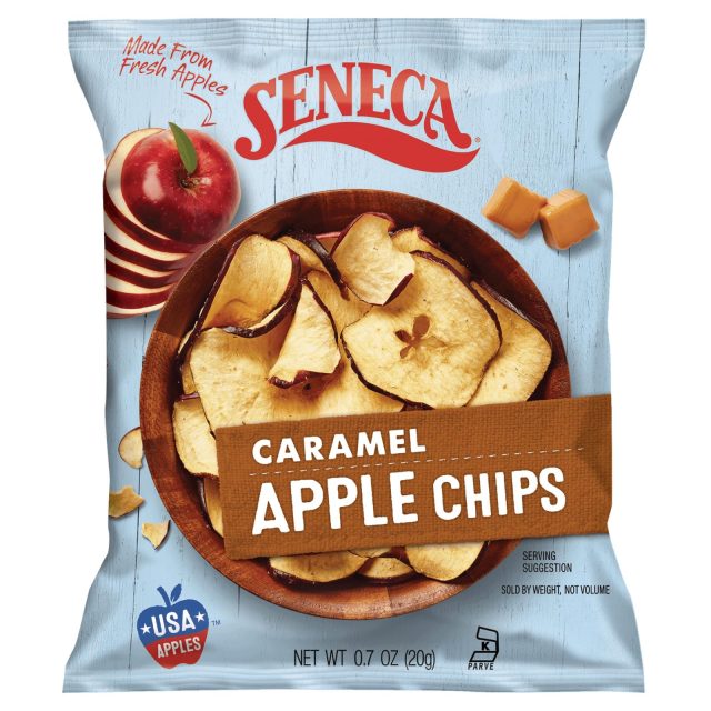 Seneca Caramel Apple Chips | Made from Fresh Apples | 100% Red Delicious Crisped Apples, 12 Bags