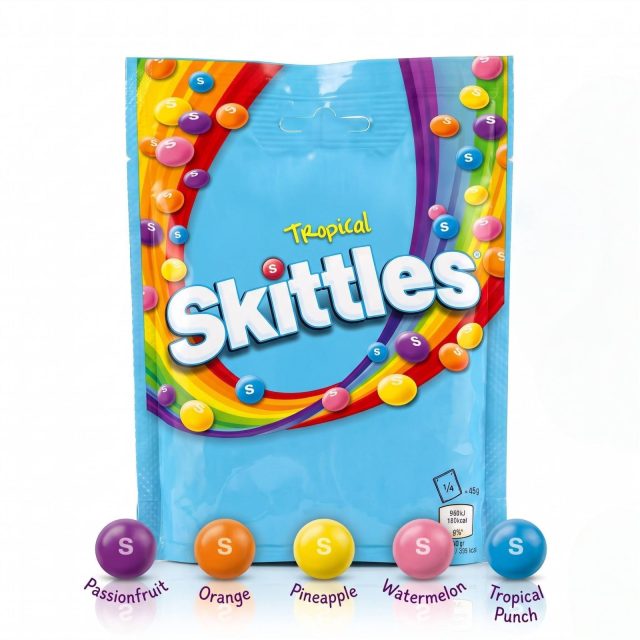 Skittles UK Imports, Tropical, 136 gm Bag