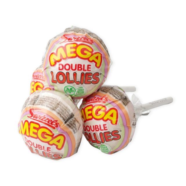 Swizzels MEGA Double Lollies UK Imported Candy | Nostalgic & Long Lasting 32g, 4 Pack