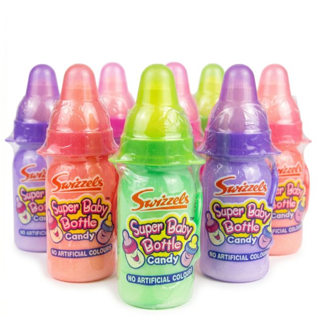 Swizzels Sour Baby Bottle UK Imported Candy | Sour Powder with Vanilla Flavored Top 23g, 8 Pack
